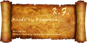 Kozáry Fiametta névjegykártya